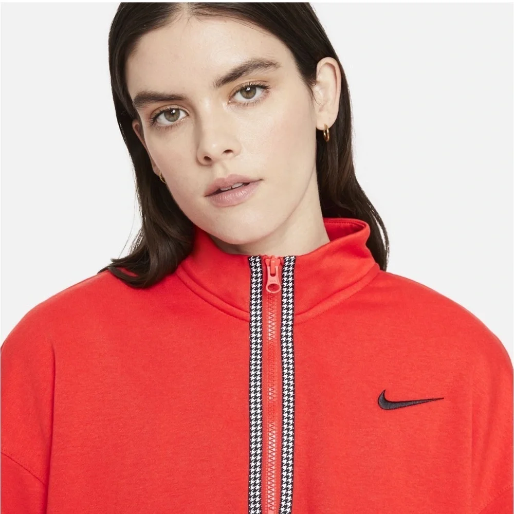 NWOT Nike Sportswear Icon Clash 1/2-Zip Top & Leggings Houndstooth Set XL & L
